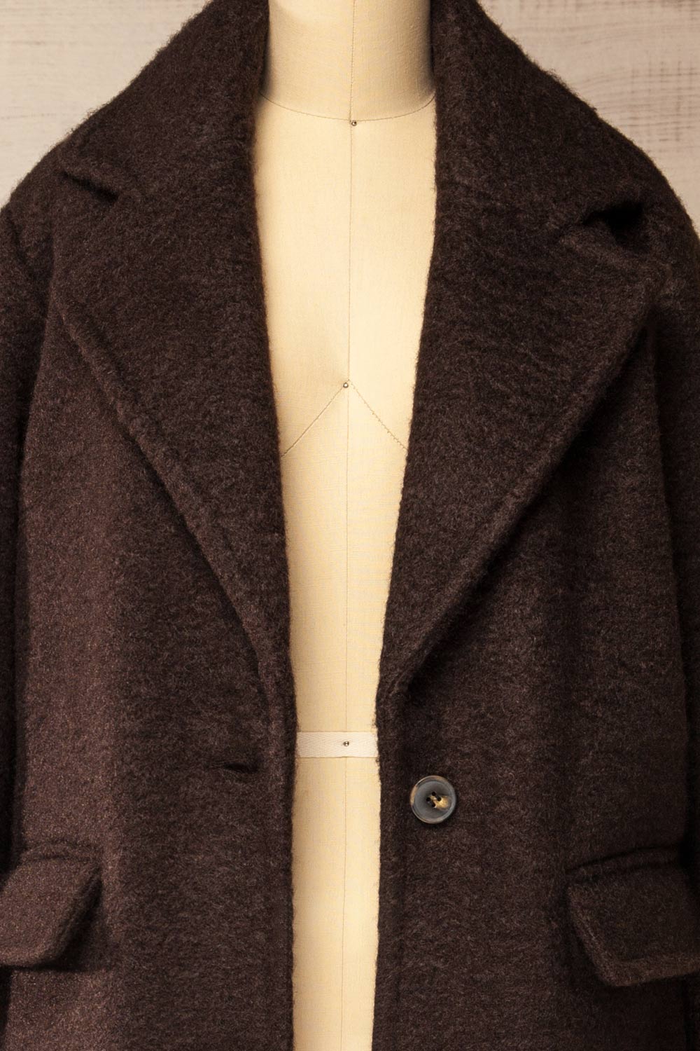 Newark Brown Felt Coat | La petite garçonne open
