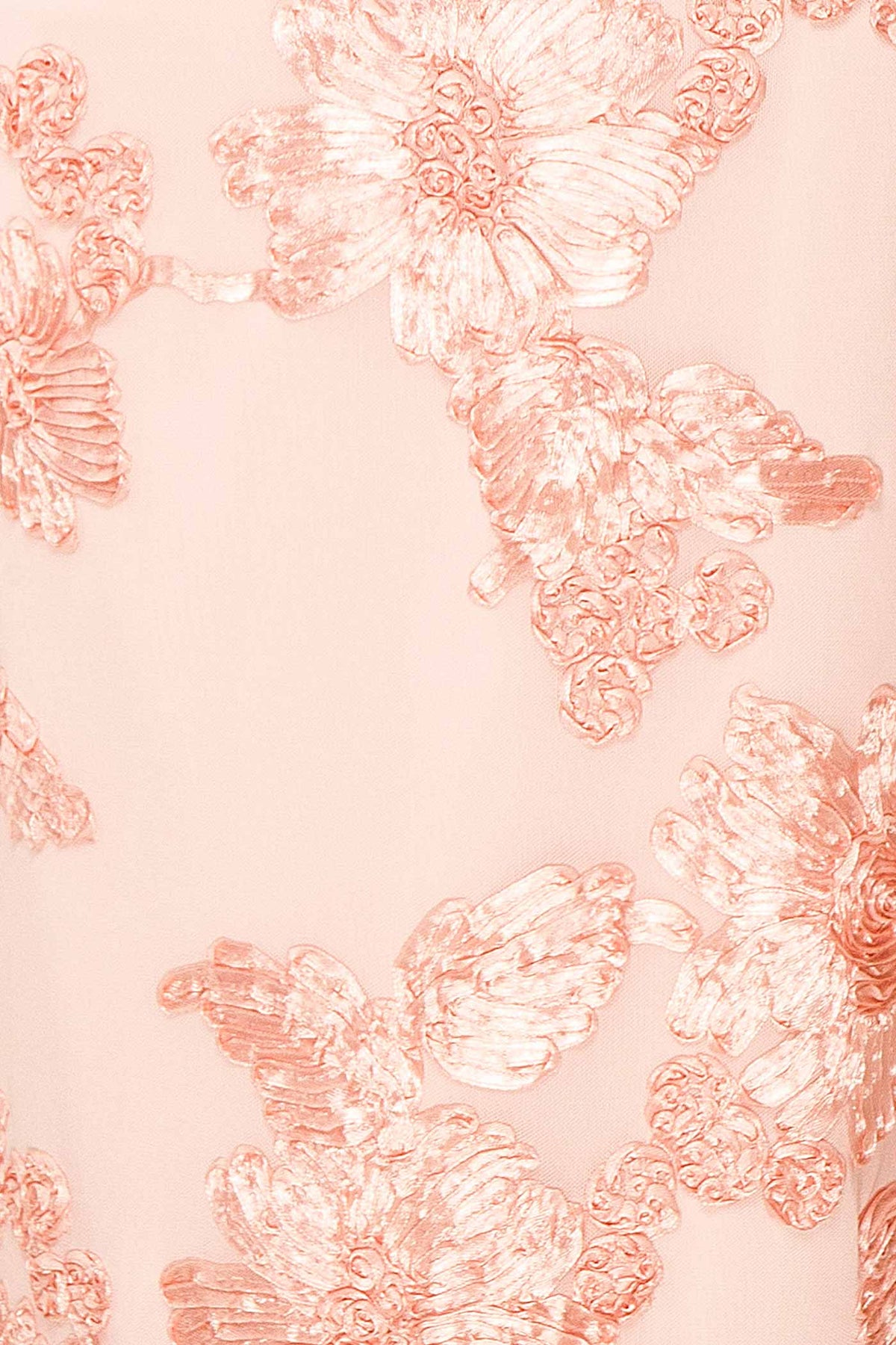 fabric view of Neya Pink Mesh Floral Maxi Dress with Back Slit at Boutique 1861