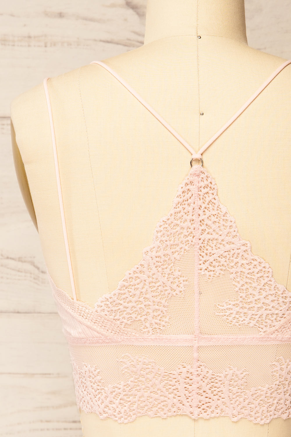 Neyla Blush Ribbed Bralette w/ Lace Back | La petite garçonne back