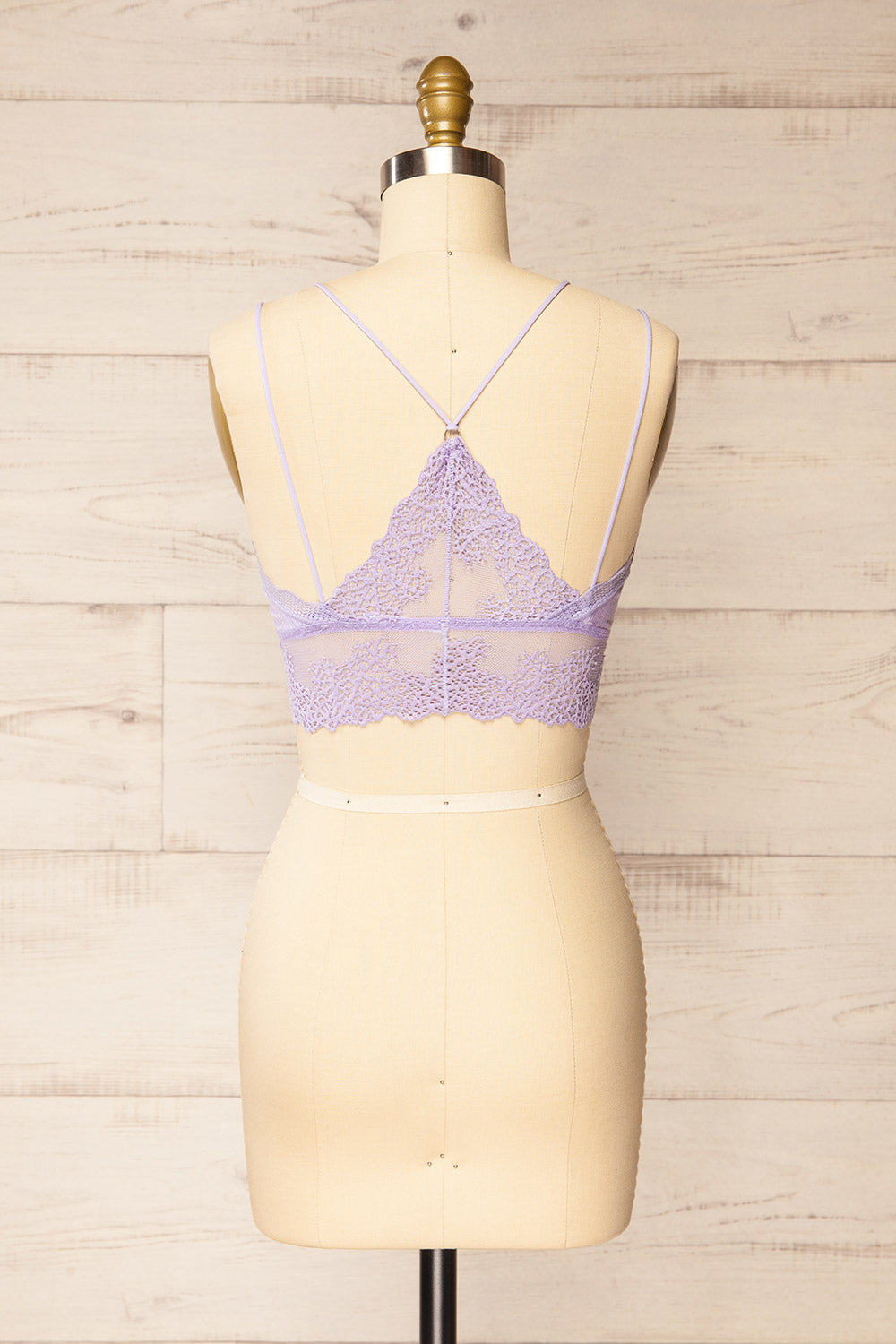 Neyla Lavender Ribbed Bralette w/ Lace Back | La petite garçonne back view