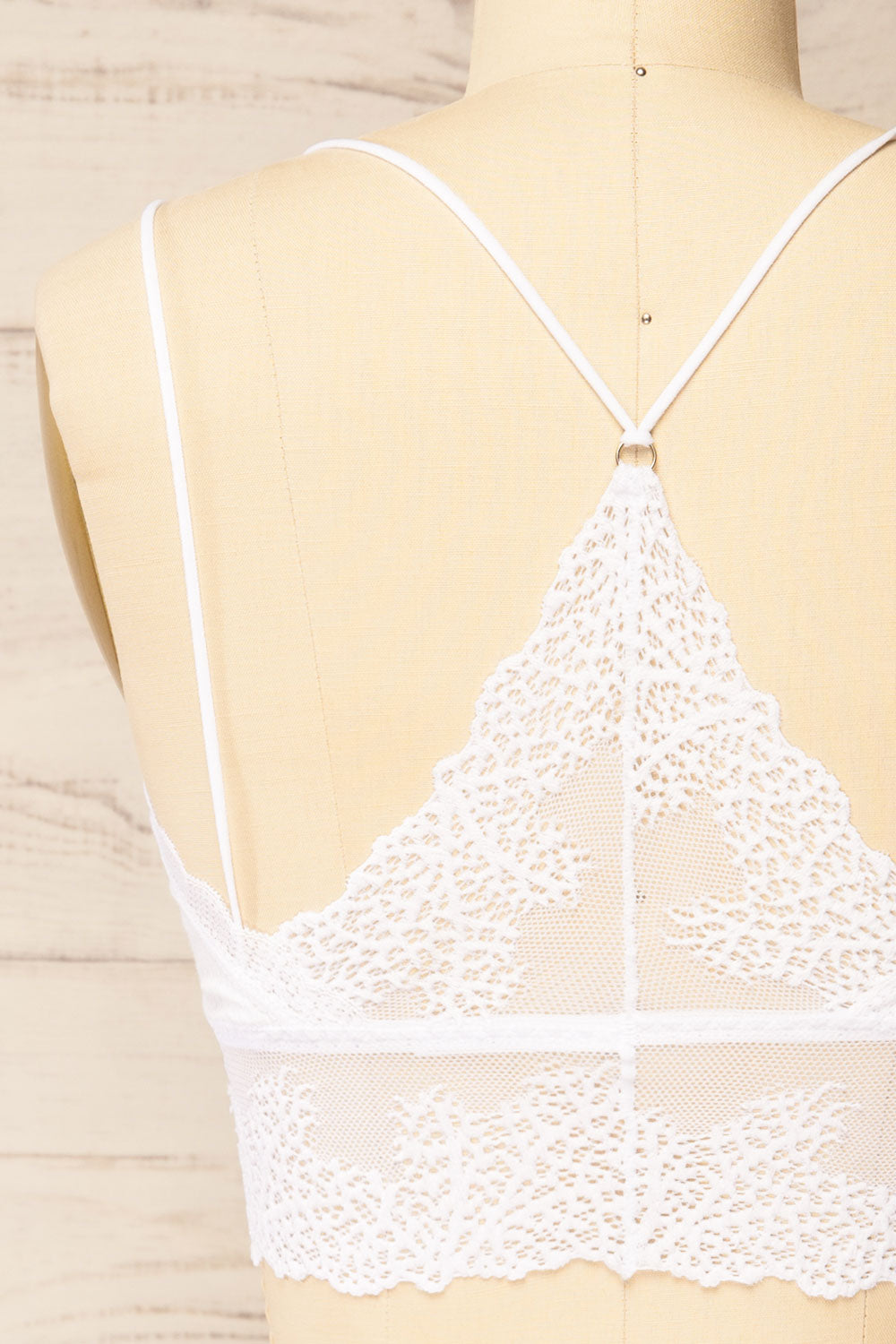 Neyla White Ribbed Bralette w/ Lace Back | La petite garçonne back