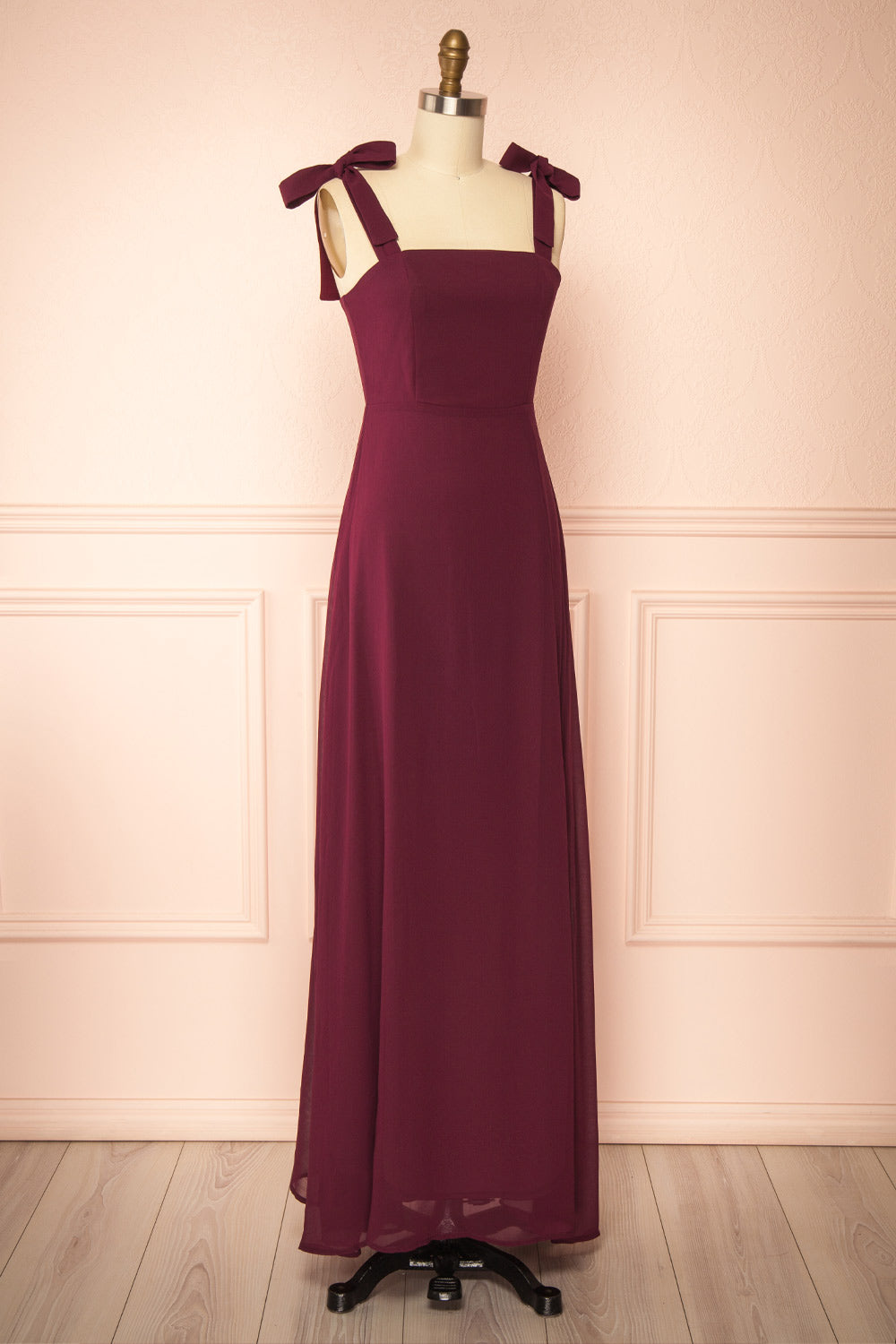 Neytiri Burgundy Exclusive 1861 A-Line Dress | Boutique 1861 side