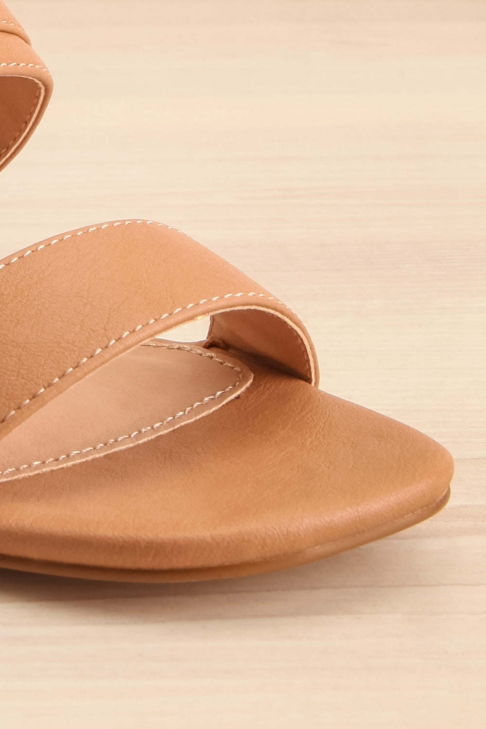 Nichola Brown Heeled Sandals | La petite garçonne front close-up