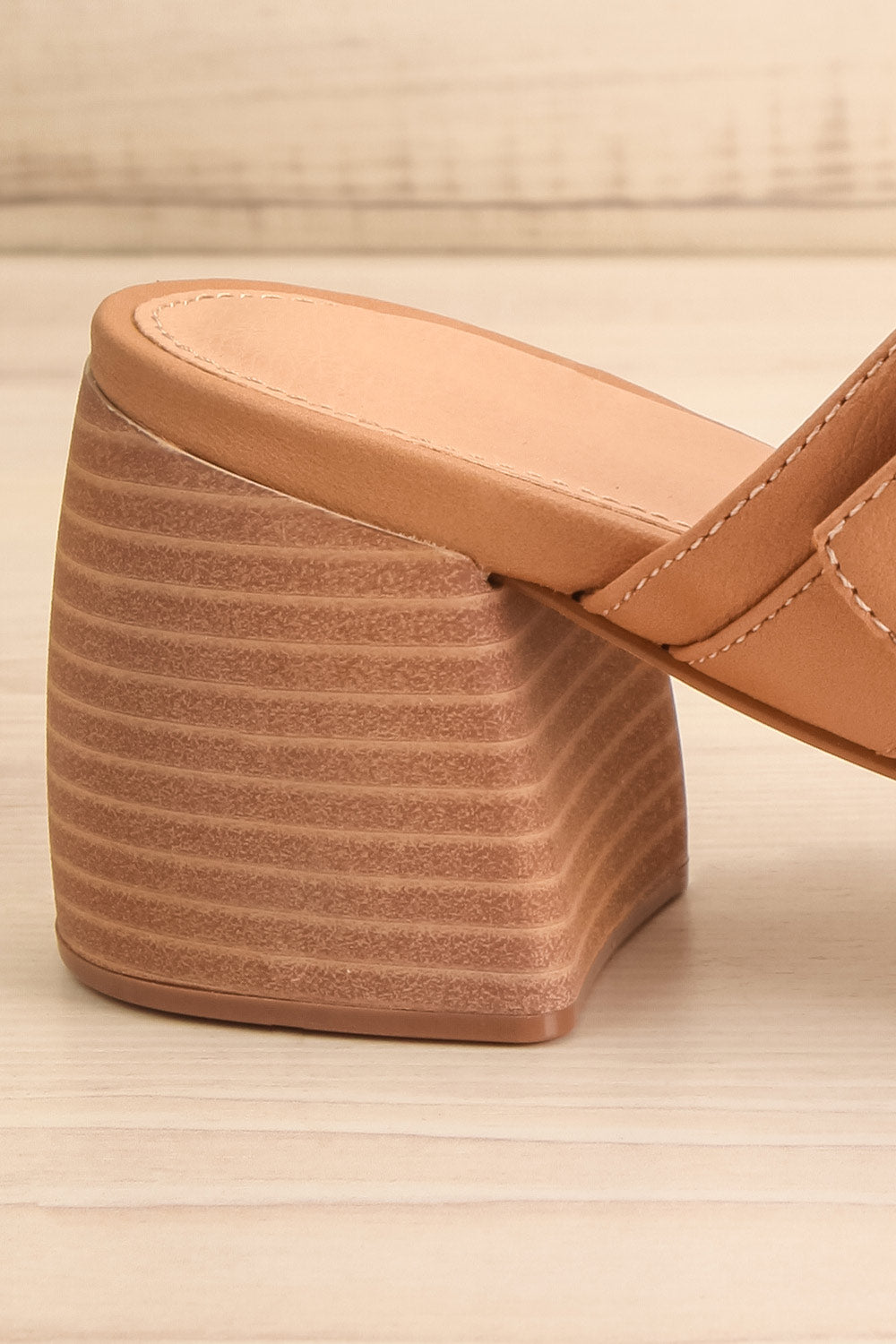 Nichola Brown Heeled Sandals | La petite garçonne side back close-up