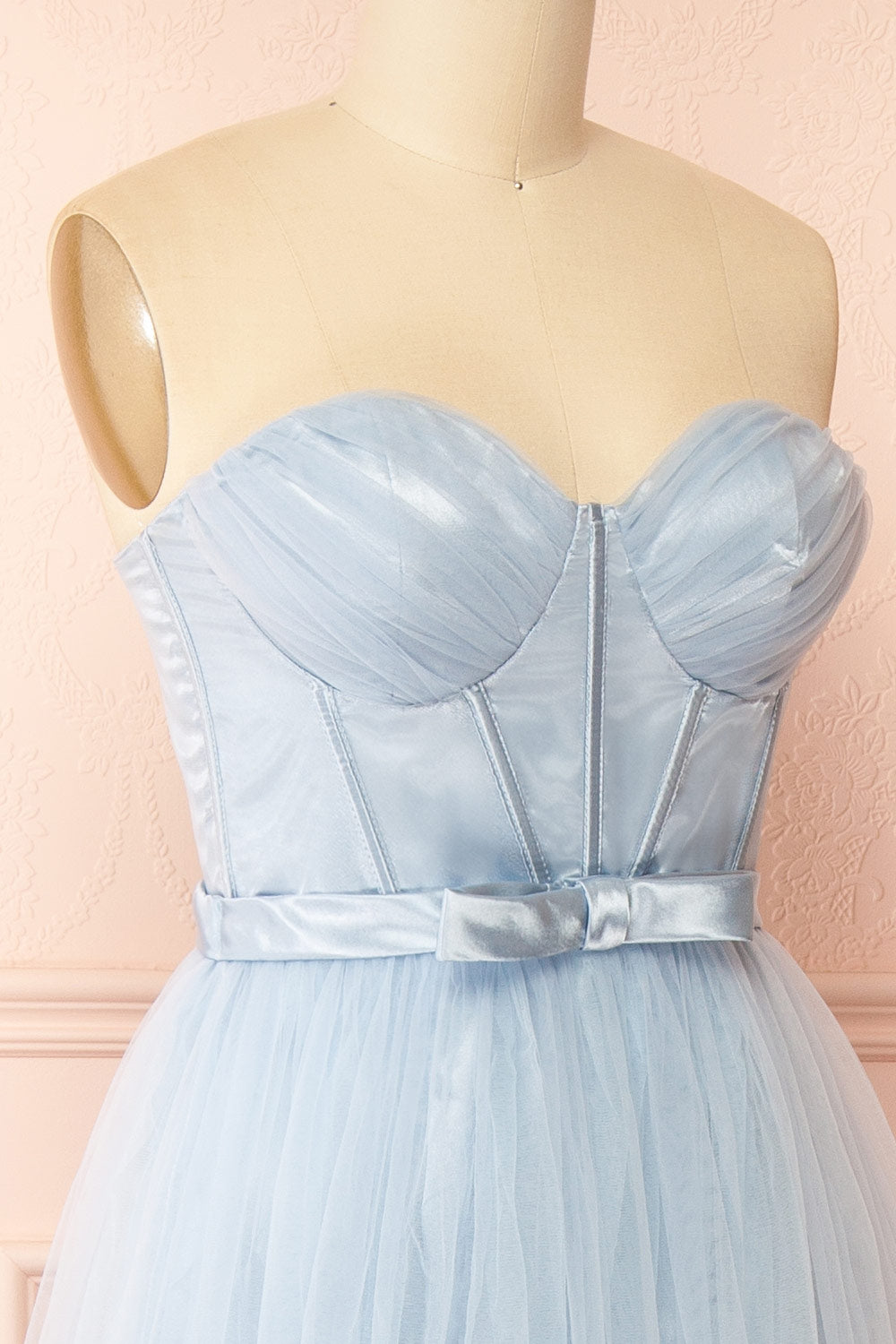 Nicola Blue | Strapless Corset Maxi Dress