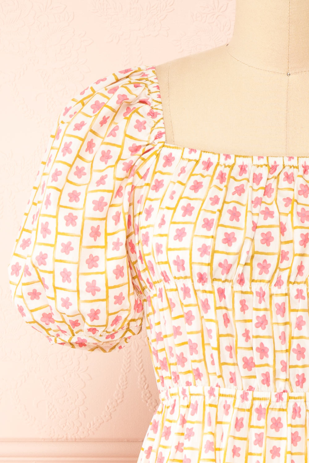 Nimue Floral A-Line Short Dress | Boutique 1861 front close-up