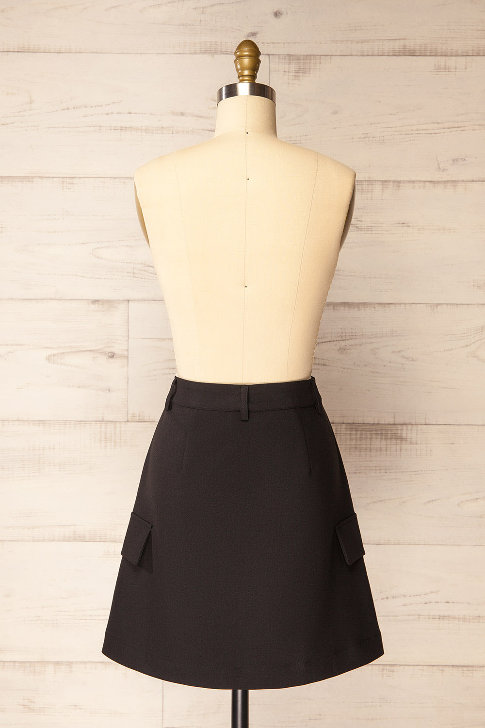 Norco Short Black Pleated Cargo Skirt | La petite garçonne back view