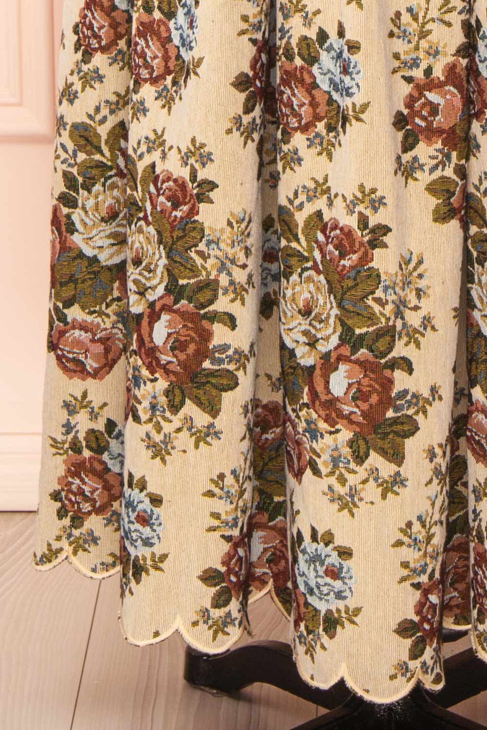 Norina Long Strapless Jacquard Dress with Belt | Boutique 1861 bottom