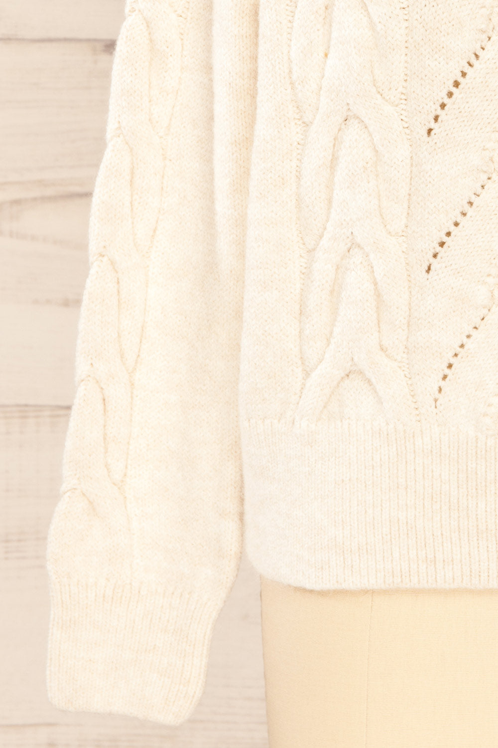 Nottingham Ivory Quarter Zip Knit Sweater | La petite garçonne bottom