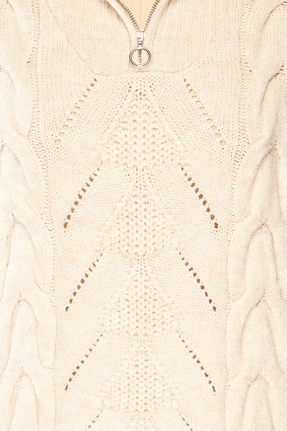 Nottingham Ivory Quarter Zip Knit Sweater | La petite garçonne fabric