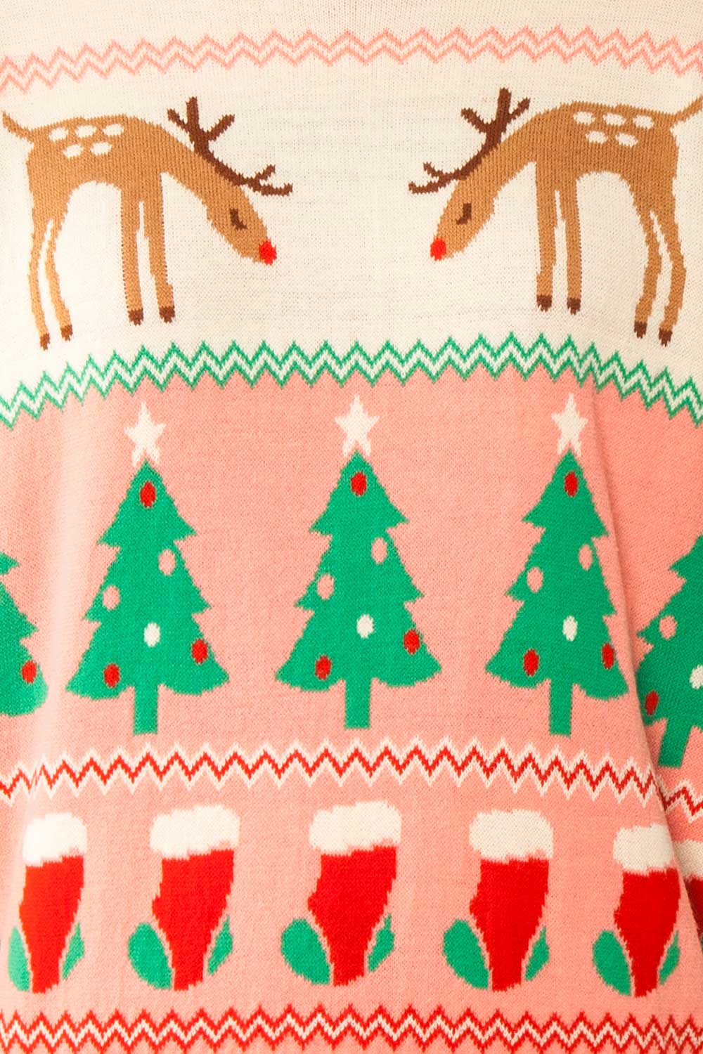 Nwel Pink Oversized Christmas Sweater | Boutique 1861 fabric