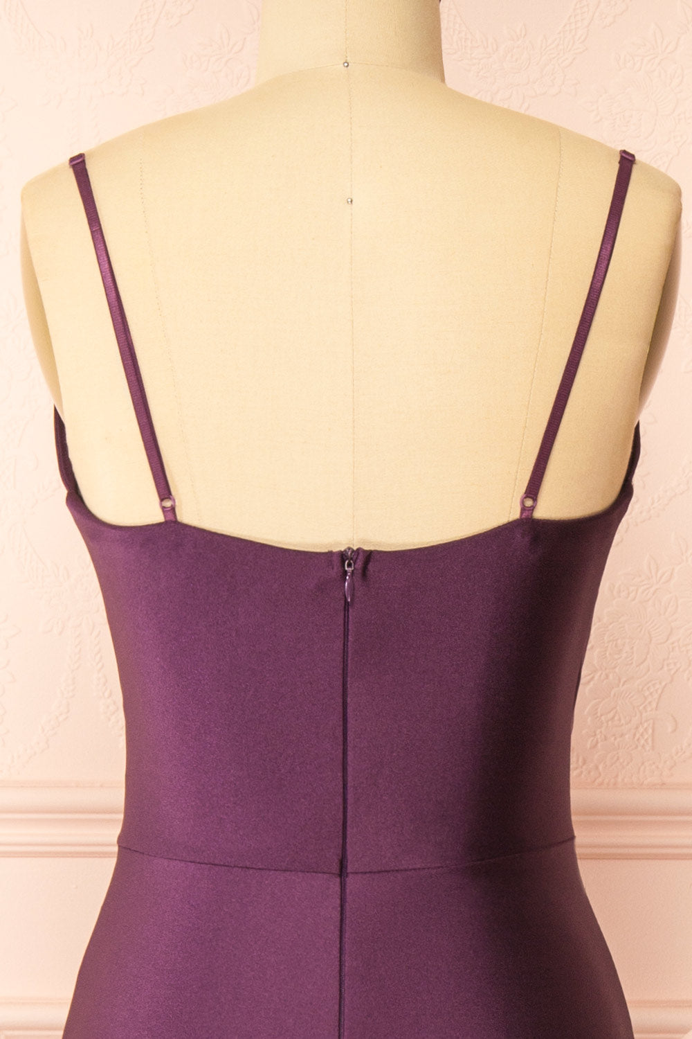 Nyra Purple Mermaid Dress w/ Wrapped Bodice | Boutique 1861 back