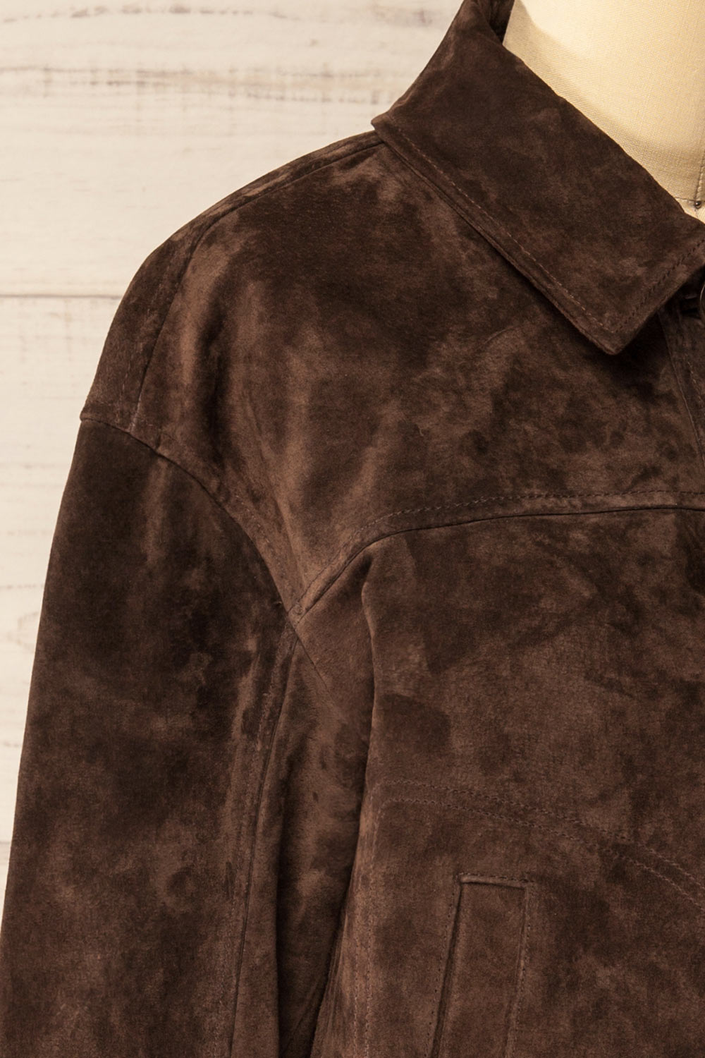 Oban Short Brown Suede Jacket | La petite garçonne side