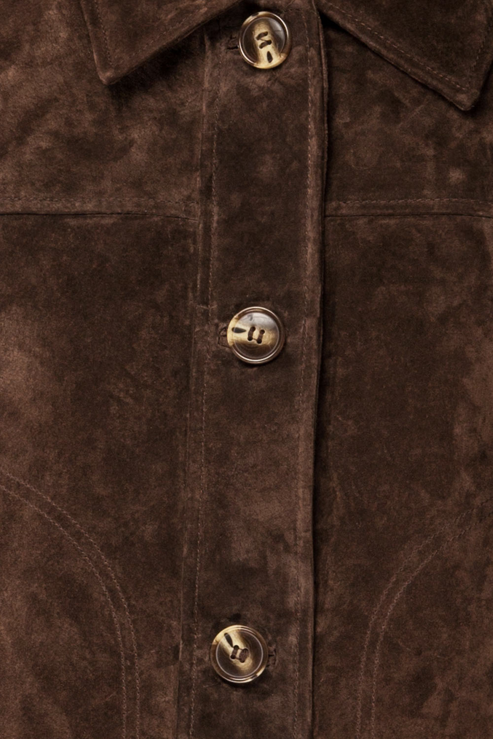 Oban Short Brown Suede Jacket | La petite garçonne fabric