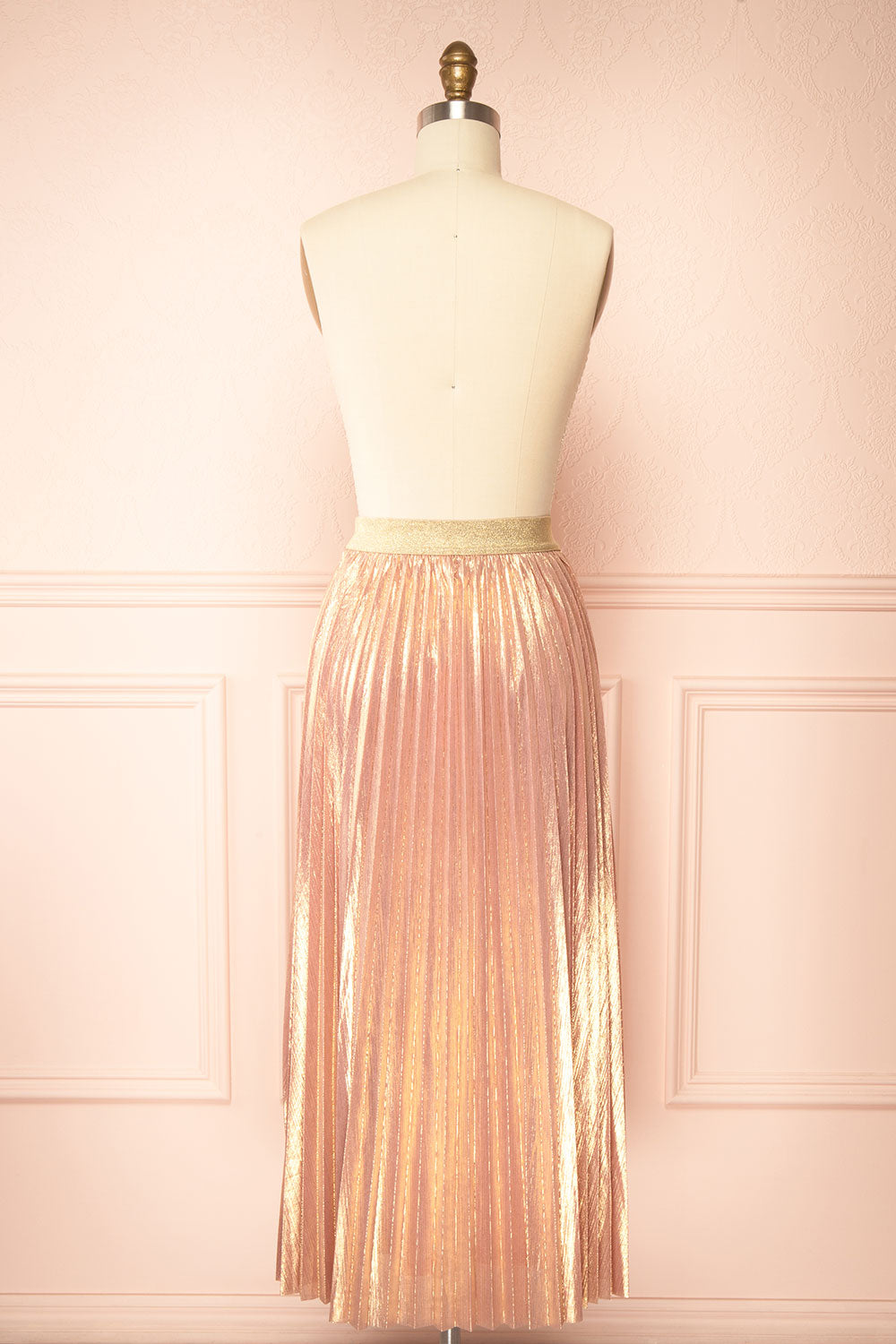 Ociana Pleated Iridescent Pink Skirt | Boutique 1861 back view