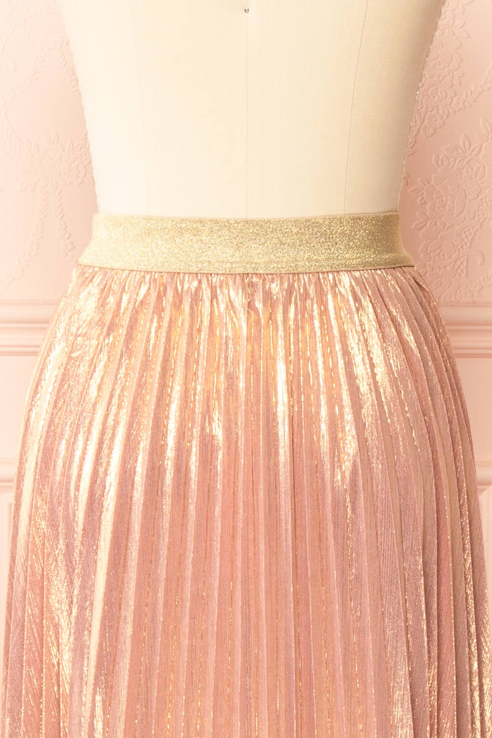 Ociana Pleated Iridescent Pink Skirt | Boutique 1861 back