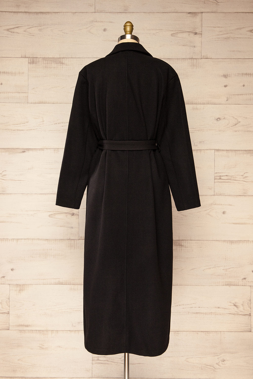 Ockley Long Black Felt Coat | La petite garçonne back view