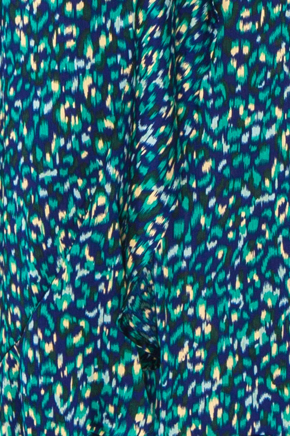 Odile Maxi Blue Pattern Dress w/ Laced Back | Boutique 1861 fabric