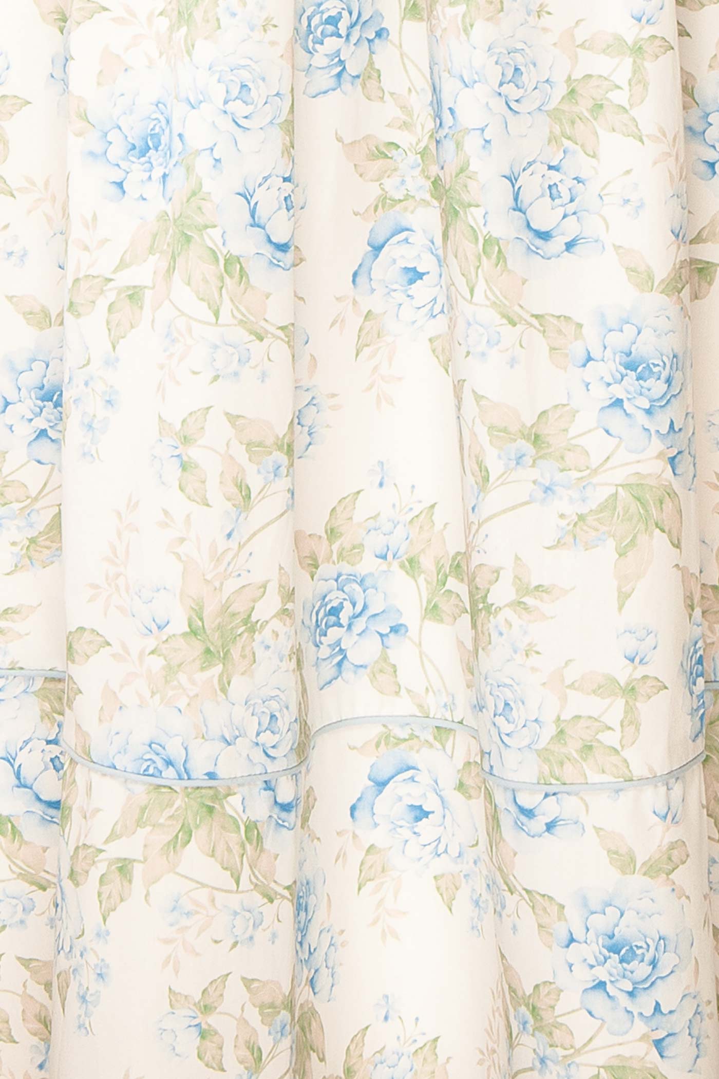 Close-up view Opaline Blue Floral Maxi Dress with Pockets at la boutique 1861