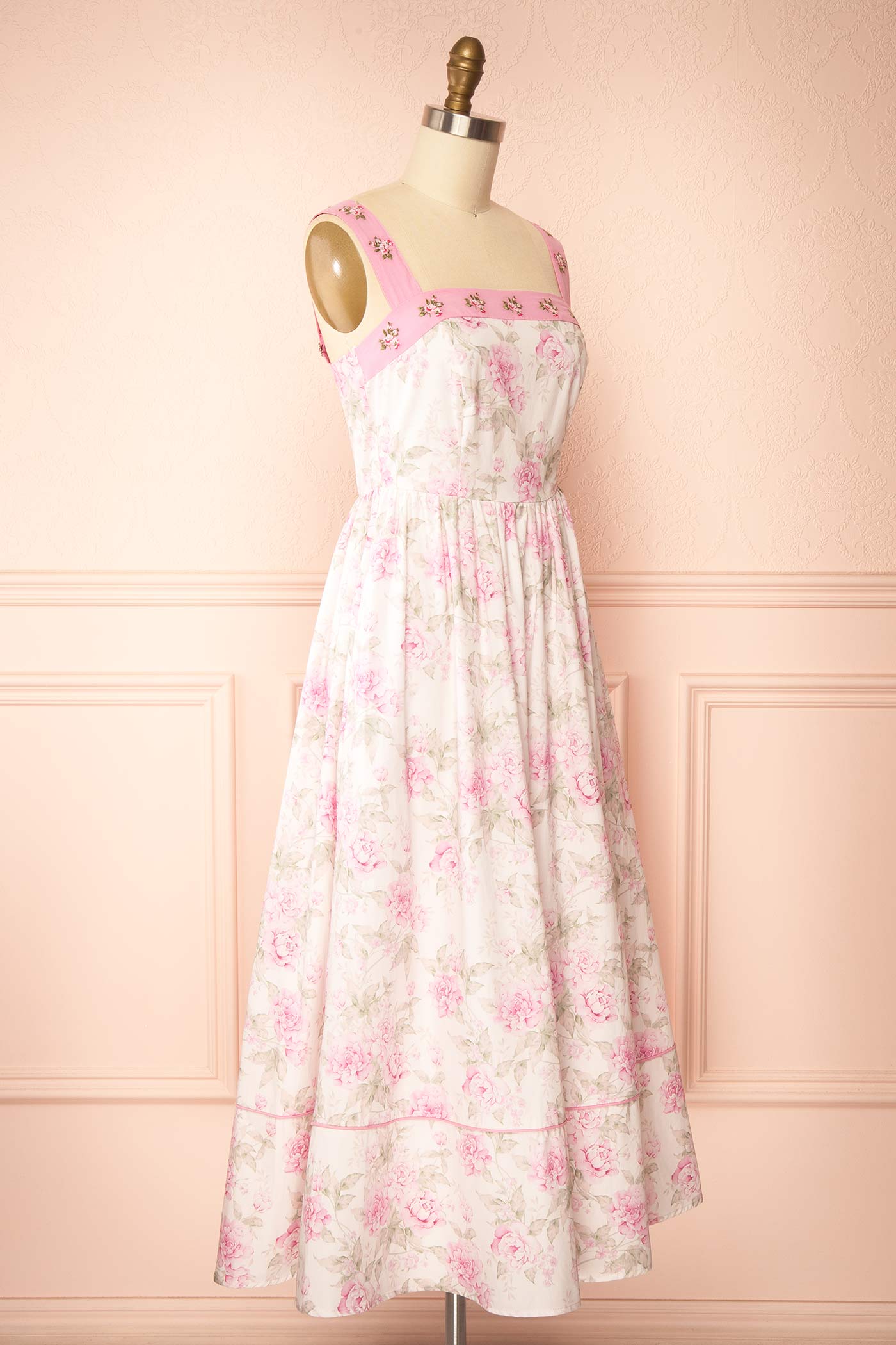 Opaline Rose | Robe Maxi Floral avec Poches