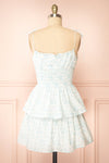 Operetta White Short Dress w/ Floral Pattern | Boutique 1861 back view