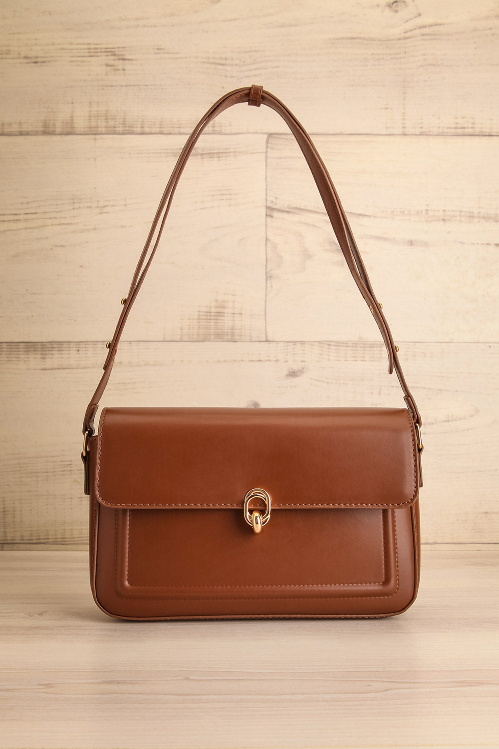 Opinion Brown Hand Bag with Adjustable Strap | La petite garçonne view short strap