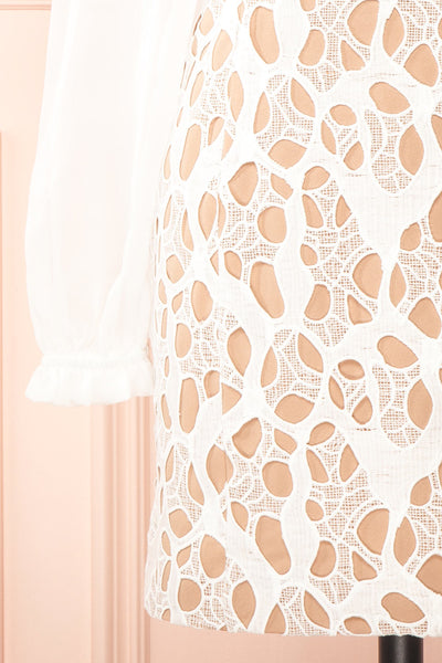 Oriane Short White Lacy Dress | Boutique 1861 bottom