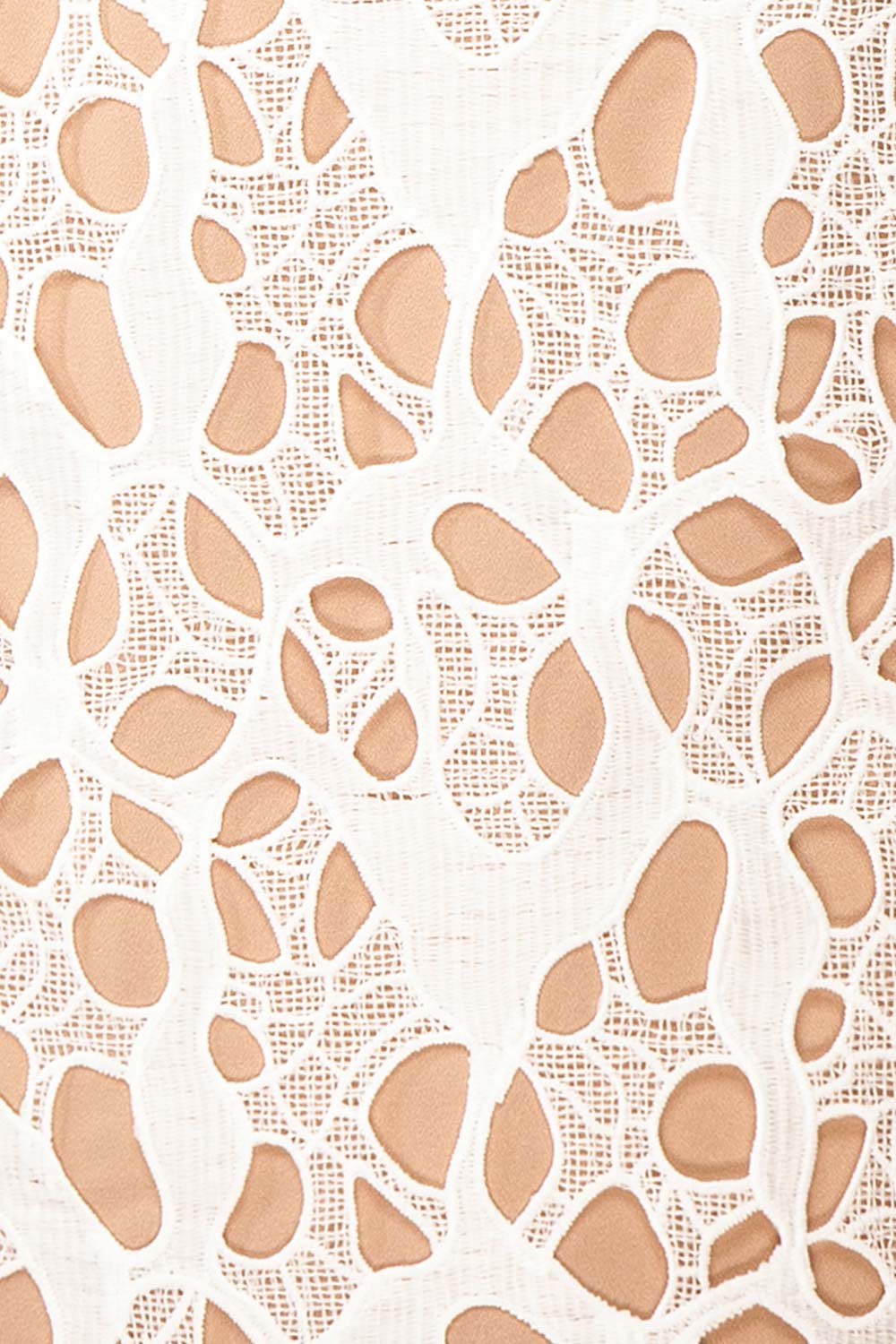 Oriane Short White Lacy Dress | Boutique 1861 fabric