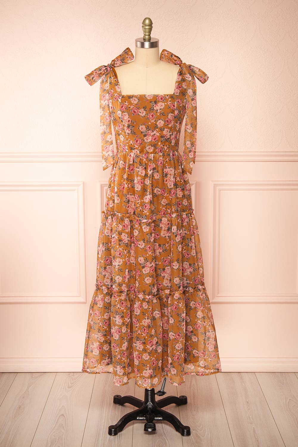 Orilee Floral A-Line Midi Dress | Boutique 1861 front view