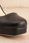 Oslaux Black High-Heeled Platform Shoes | La petite garçonne front close-up