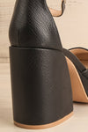 Oslaux Black High-Heeled Platform Shoes | La petite garçonne back close-up