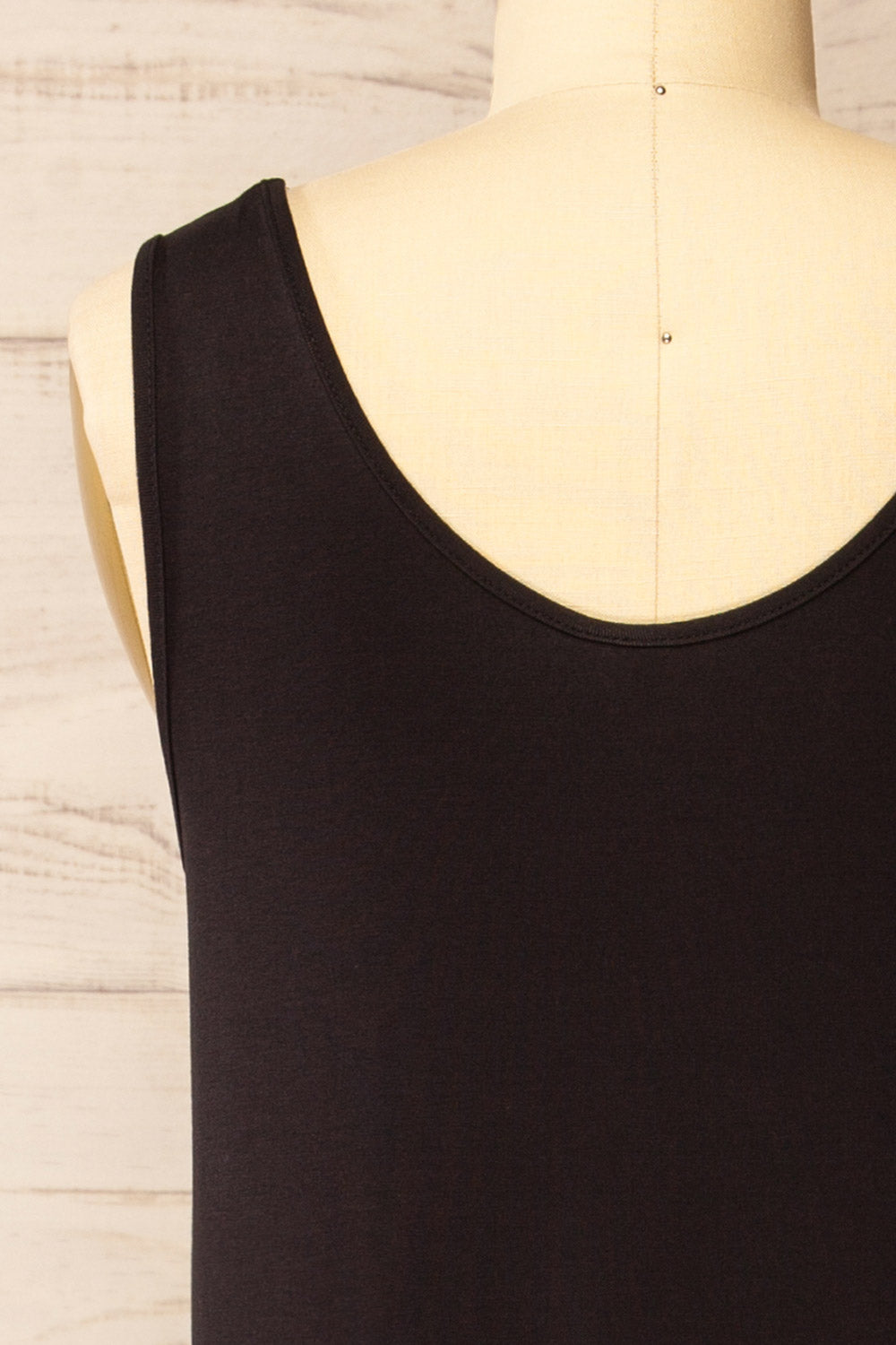 Oswin Black Straight Cut Jersey Maxi Dress | La petite garçonne back