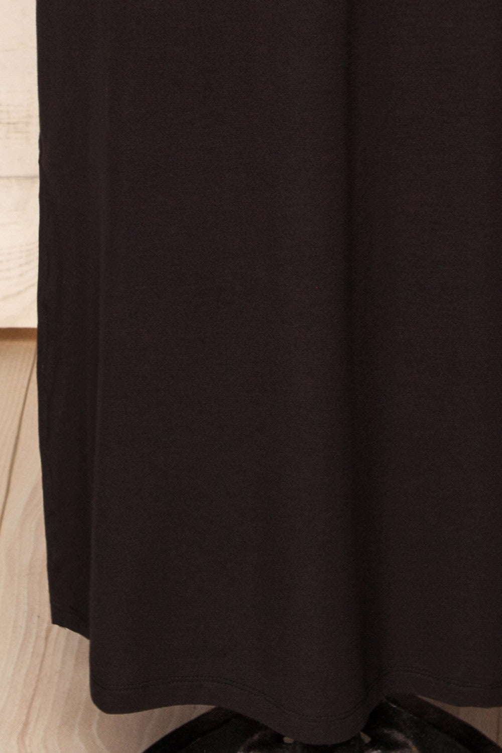 Oswin Black Straight Cut Jersey Maxi Dress | La petite garçonne  bottom 
