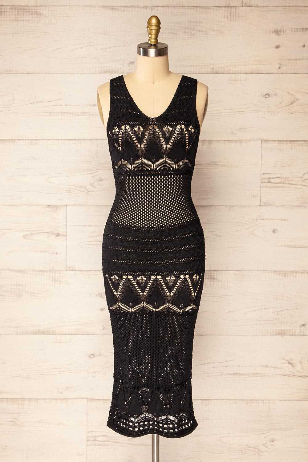 Ozma Black Crochet Midi Dress | La petite garonne Ozma Black Crochet Midi Dress | La petite garonne