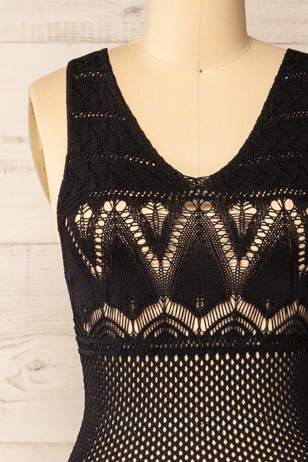 Ozma Noir | Robe Mid en Crochet