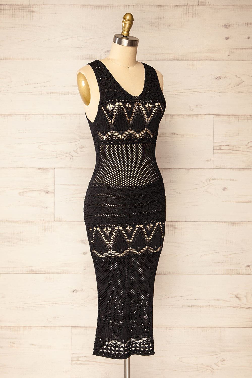 Ozma Noir | Robe Mid en Crochet
