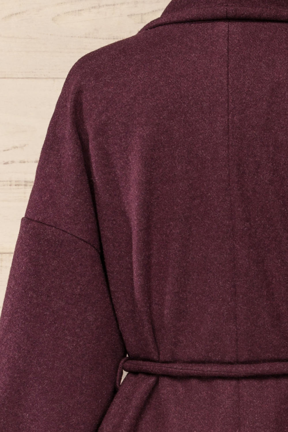 Padua Burgundy Felt Coat w/ Belt | La petite garçonne back