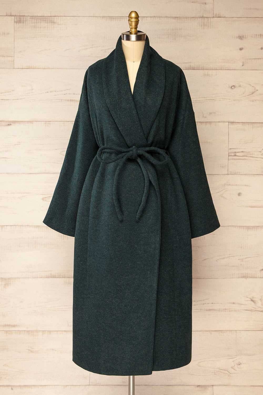 Padua Green Felt Coat with Belt | La petite garonne X-Small