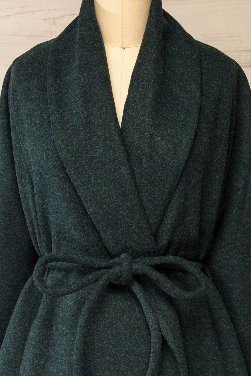 Padua Green Felt Coat w/ Belt | La petite garçonne view