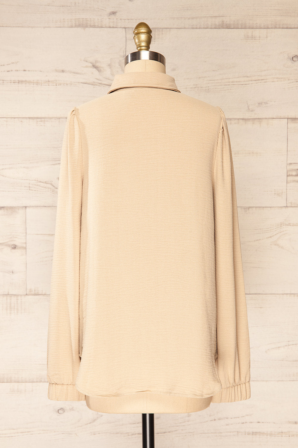 Palanga Beige Button-Up Blouse | La petite garçonne back view
