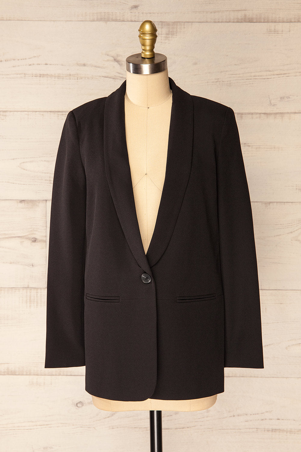 Palikir Single Lapel Black Blazer | La petite garçonne front view