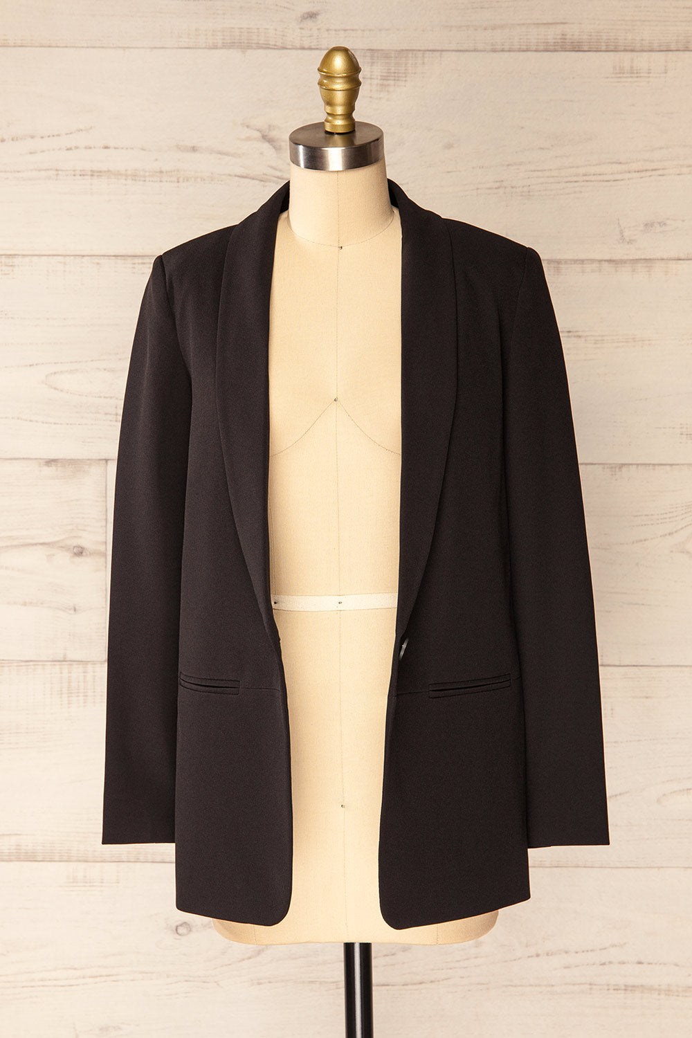 Palikir Single Lapel Black Blazer | La petite garçonne open view