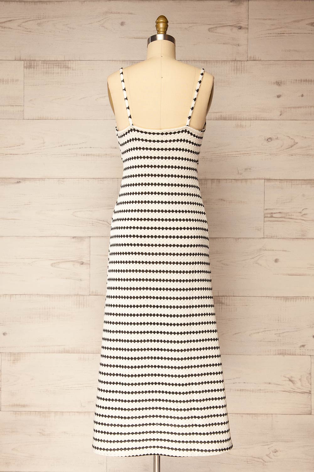 Palmdale Long Diamond-Patterned Knit Dress | La petite garçonne back view