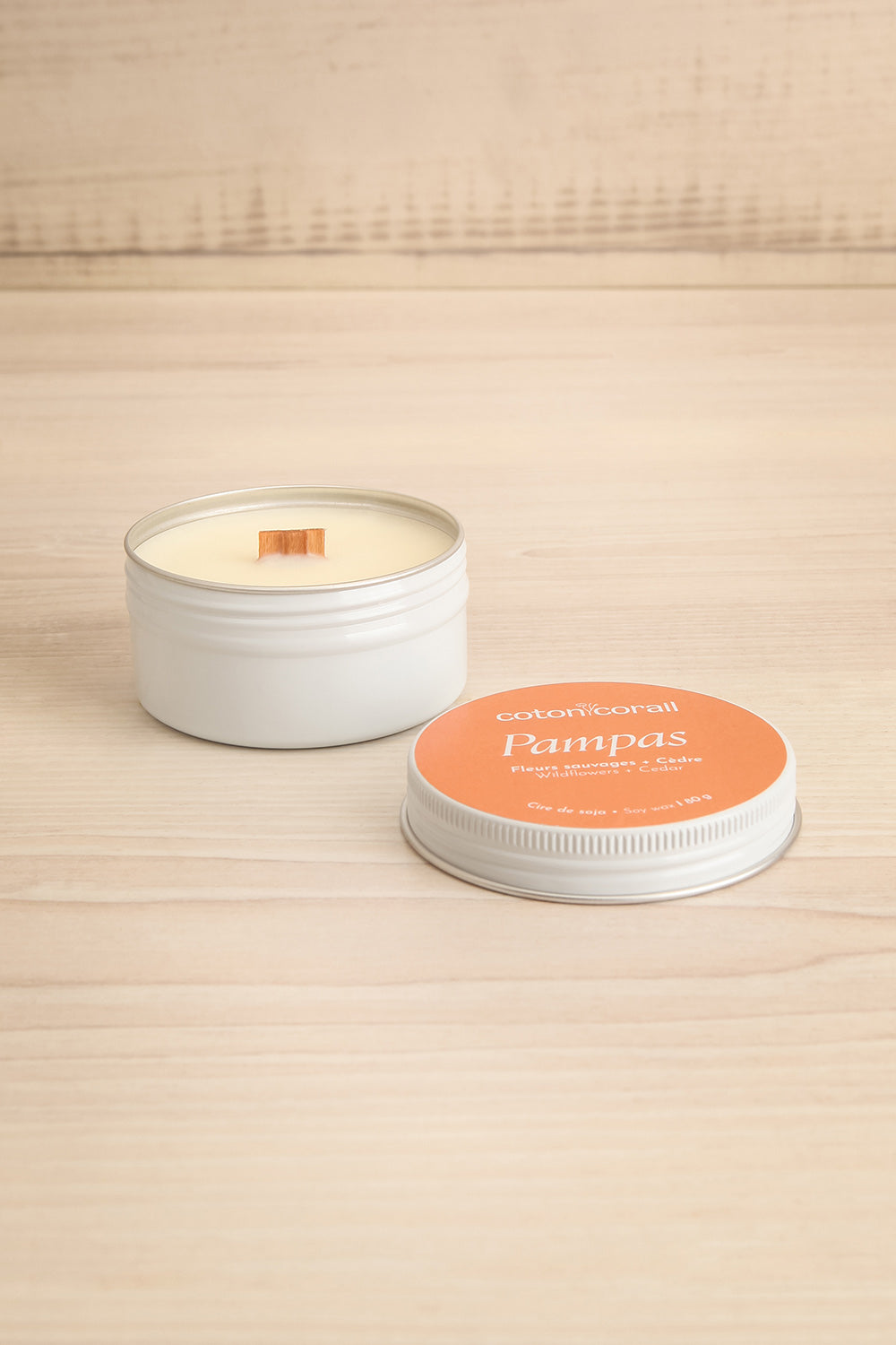 Pampas Tin Candle | Maison garçonne open view