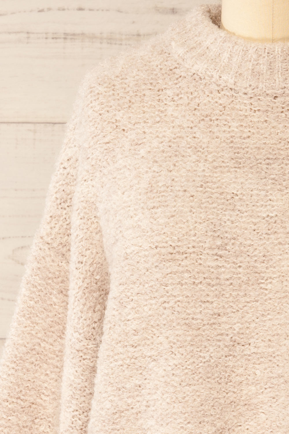 Panya Fluffy Beige Oversized Sweater | La petite garçonne front