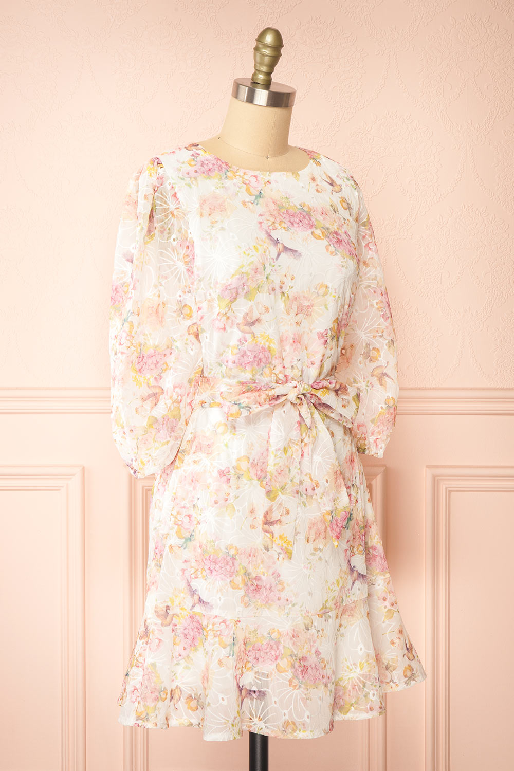 Paratina Short Openwork Floral Dress | Boutique 1861 side view