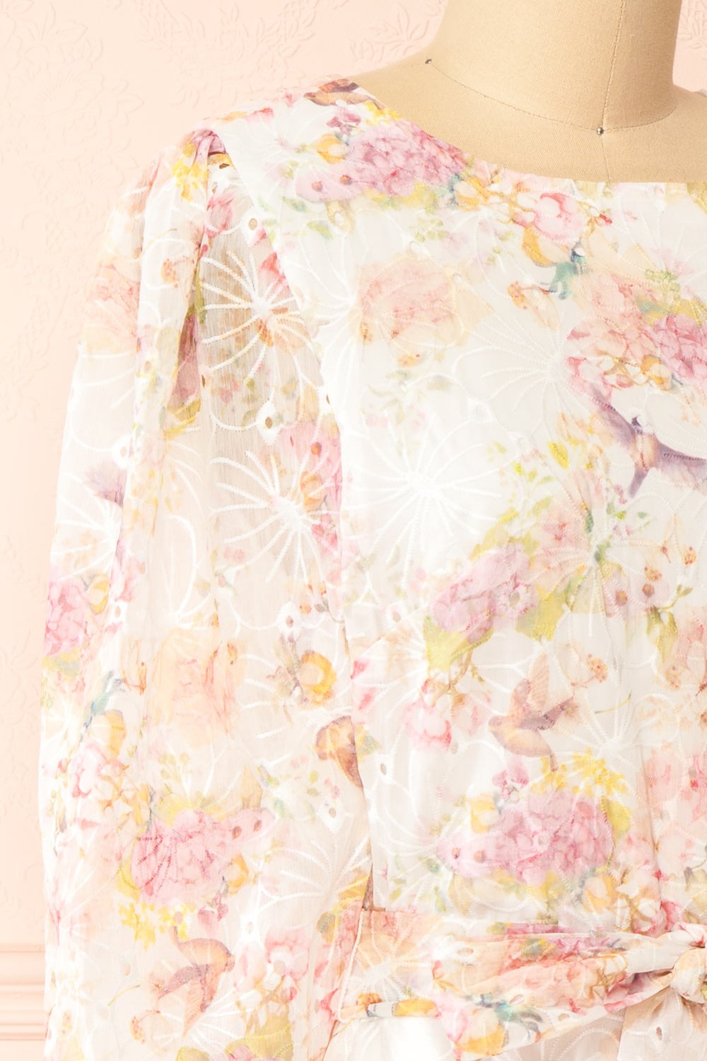 Paratina Short Openwork Floral Dress | Boutique 1861 side