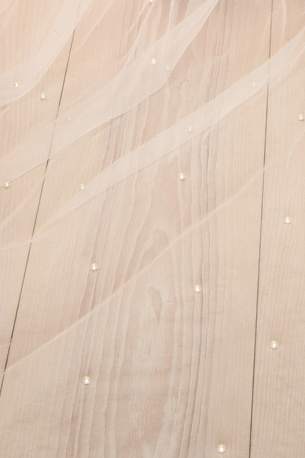 Parfaite Long Mesh Wedding Veil with Pearls | Boudoir 1861 close-up