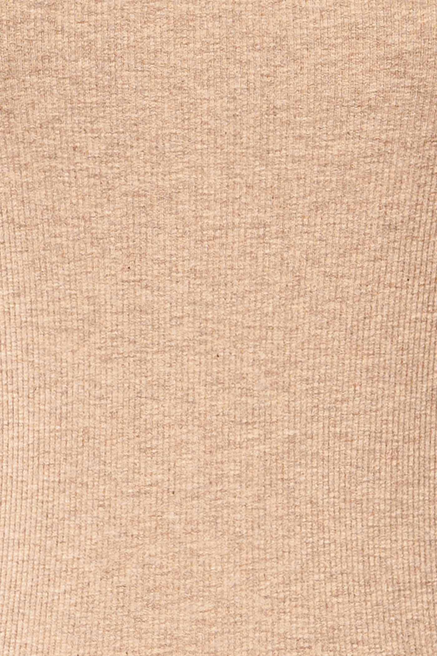 Parphelie Taupe Ribbed Tank Top | La petite garçonne fabric