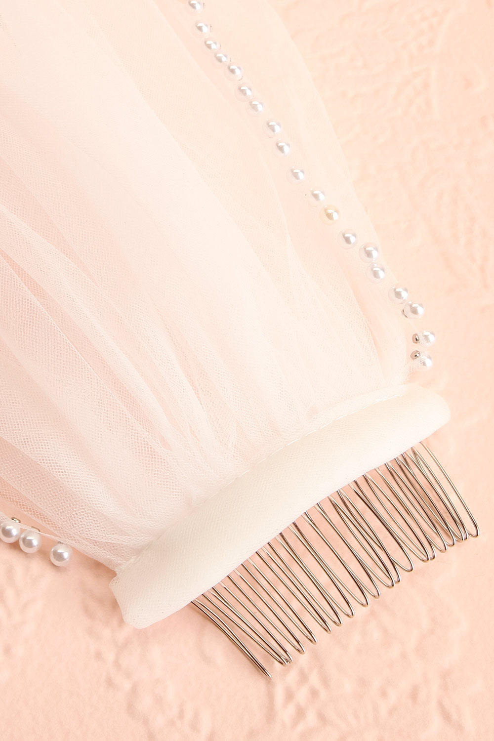 Patience Ivory Wedding Veil with Pearls | Boudoir 1861 details close-up